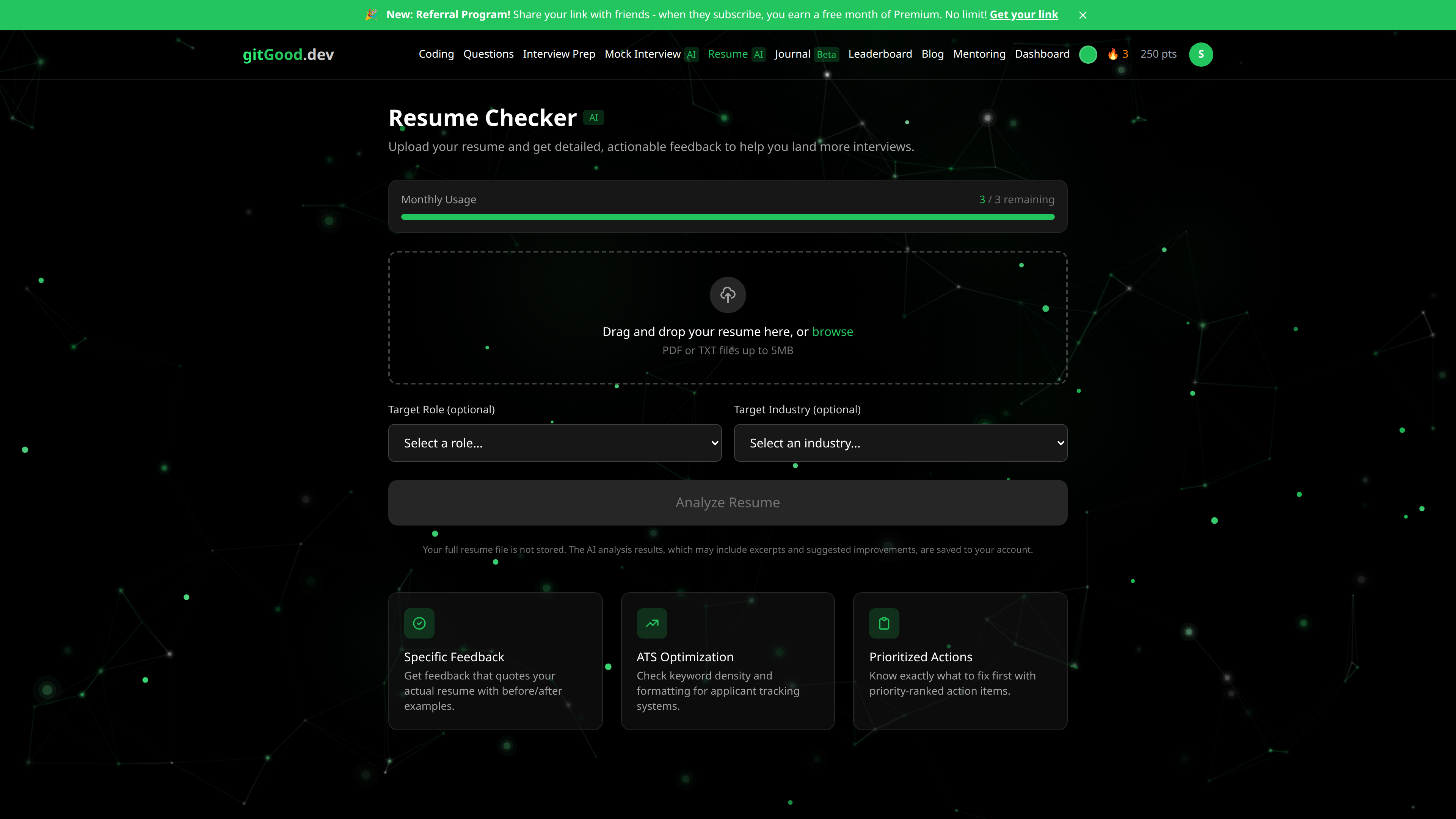 AI-powered resume checker with actionable feedback
